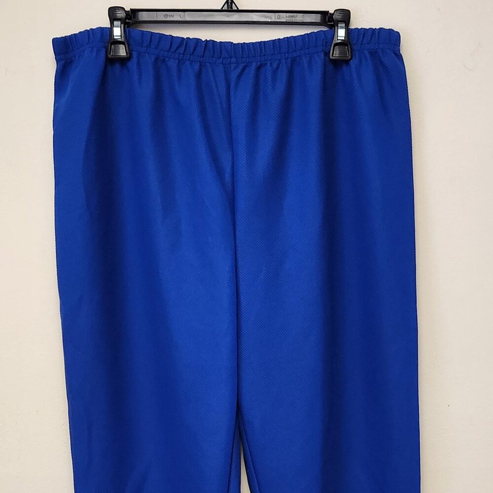 NWT DeFrantoria pull-on pants elastic waist Royal Blue Plus Size 2X